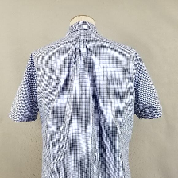 Ralph Lauren Shirt Mens XL Blue White Gingham Check Button Down Short Sleeve - Picture 8 of 14